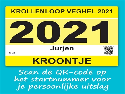 Scan QR-code op startnummer voor persoonlijke uitslag